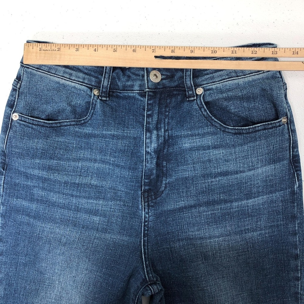 Chelsea & Violet Flare Jeans Womens 28 Blue Medium Wash High Rise Stretch Denim - Picture 6 of 12